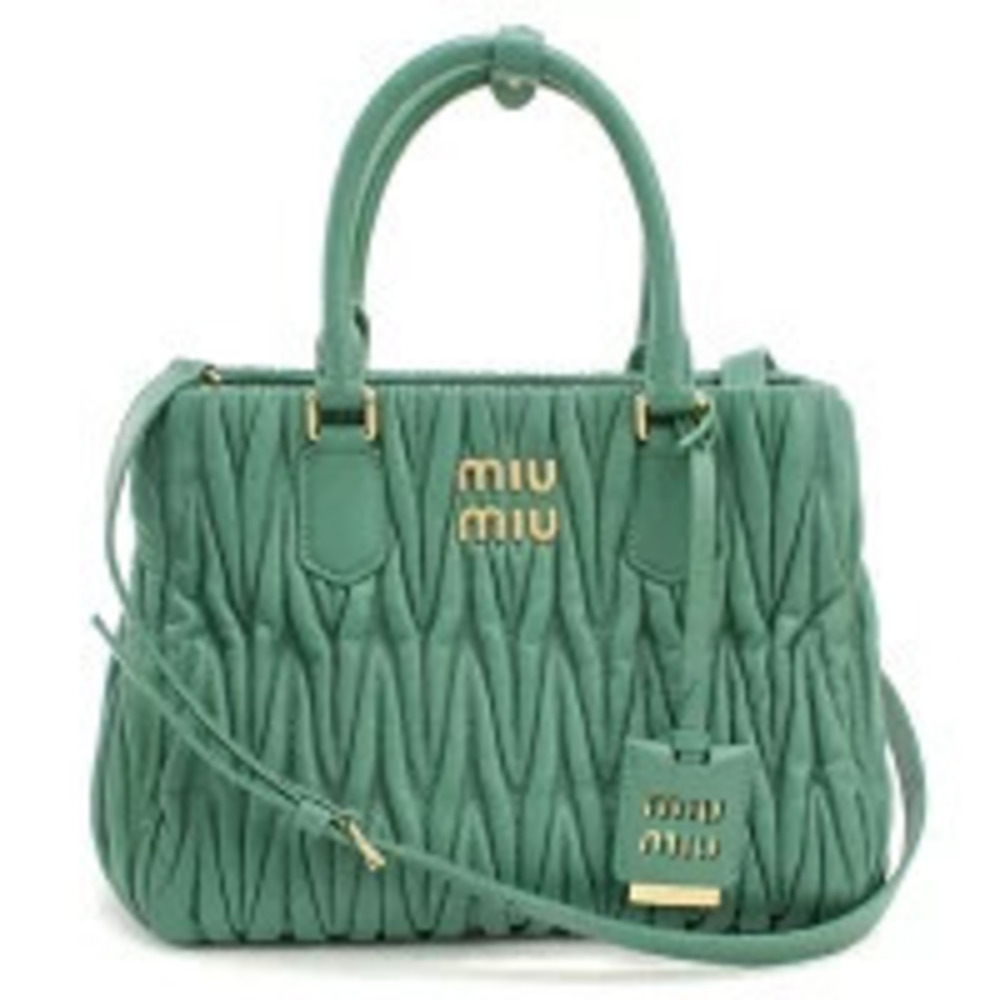 Miu Miu Matelasse Green Handbag